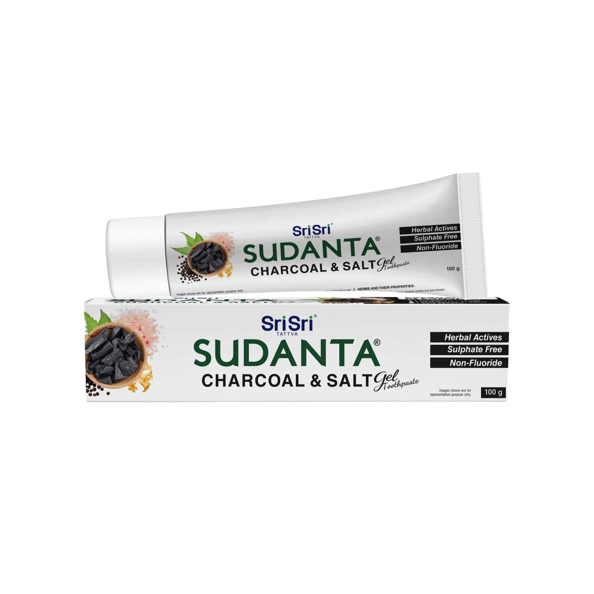 Sudanta Charcoal & Salt Gel Toothpaste (100g) key herbs